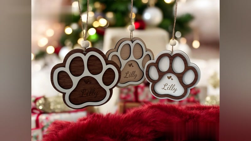 Paw Print Christmas Ornament