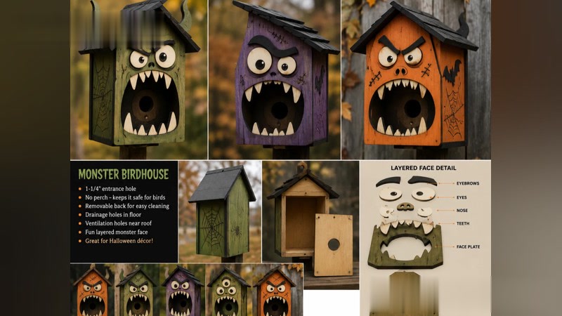 Halloween Monster Birdhouse