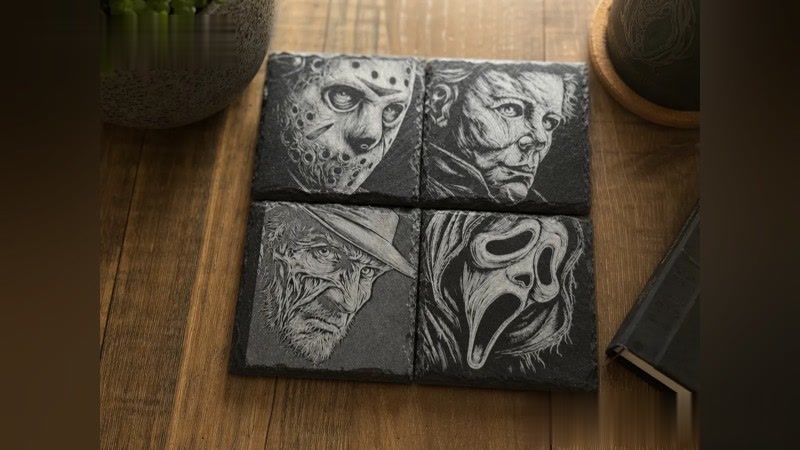 Horror Villain Slate Coaster Set of 4