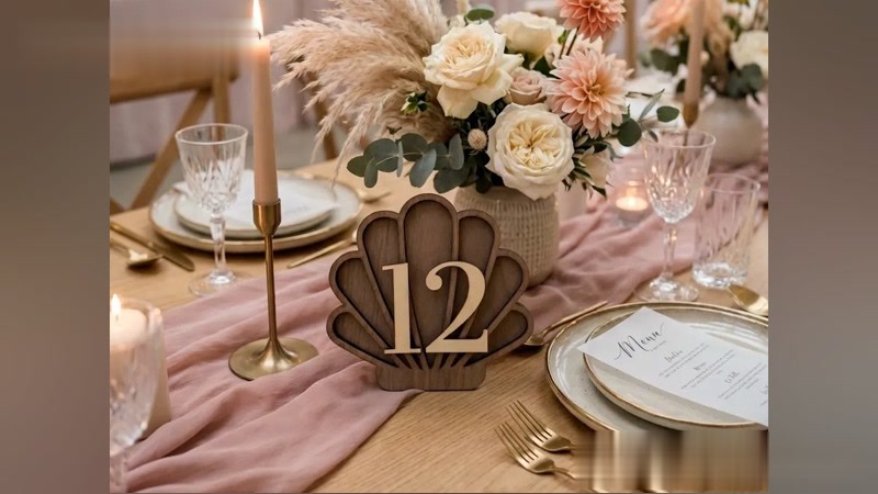 Seashell Wedding Table Number