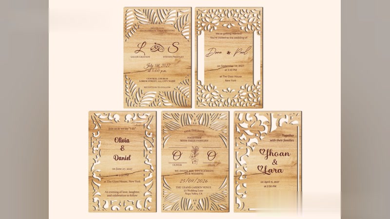 Wedding Invitation Set of 5