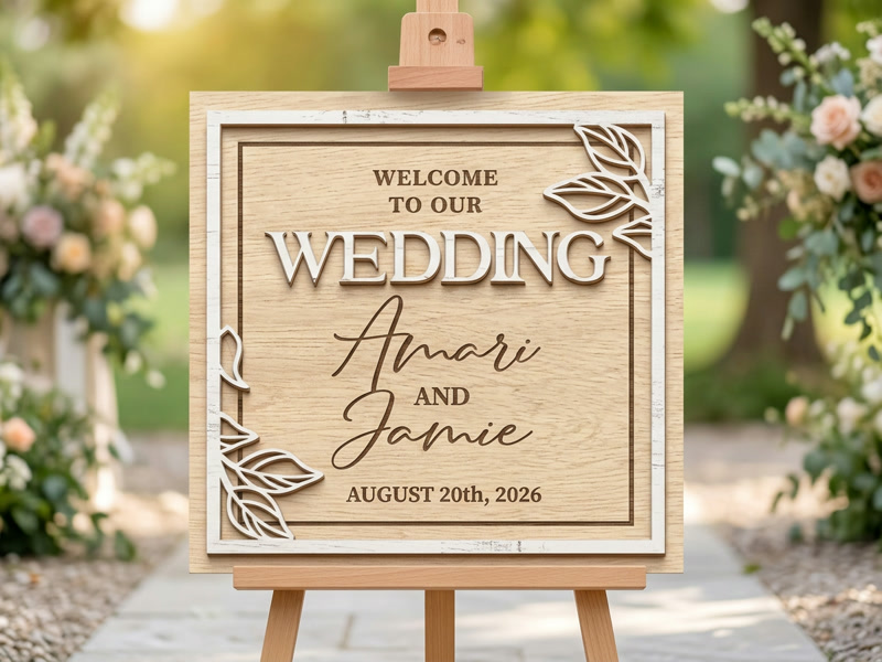 Layered Welcome Sign