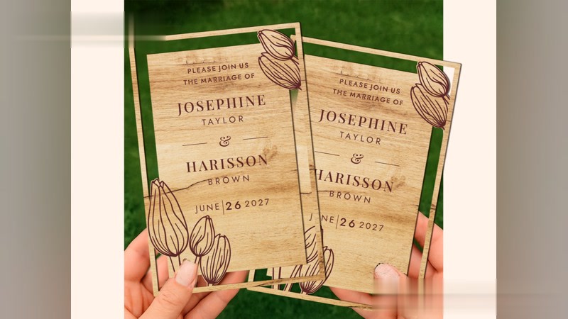 Wooden Wedding Invitation