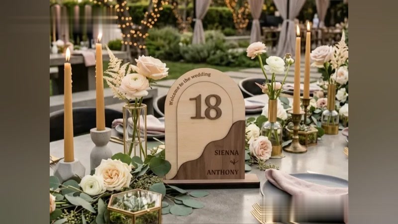 Wavy Arch Wedding Table Number