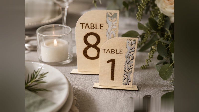 Arched Floral Table Number