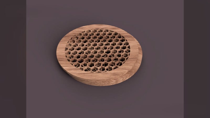 Wooden Circular Coaster Set of 4