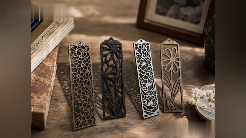 Floral Wooden Bookmarks